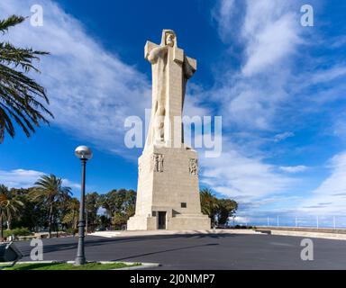 Huelva, Spagna - 14 Marzo, 2022: Vista del Monumento a Colombo a Huelva Foto Stock