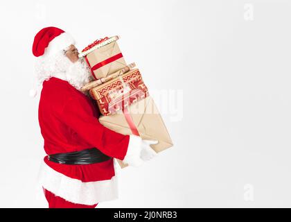 Babbo natale portare regali di natale . Alta qualità e risoluzione bellissimo concetto di foto Foto Stock