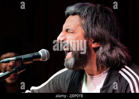 (3/17/2022) Omar Pedrini concerto dal vivo al Revel Theatre Pub (Foto di Andrea Ripamonti / Pacific Press/Sipa USA) Foto Stock