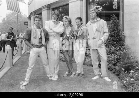 Duran Duran, gruppo musicale, Photo-Call Grosvenor House, Londra. 19th luglio 1983. Foto Stock