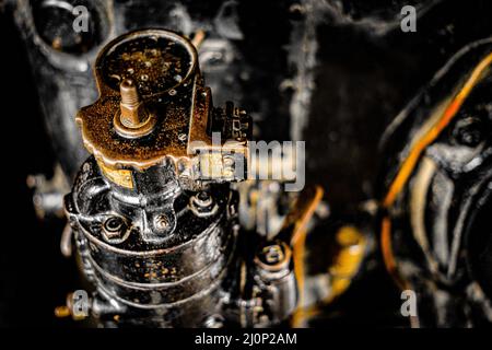 Locomotiva a vapore del locale macchine Foto Stock