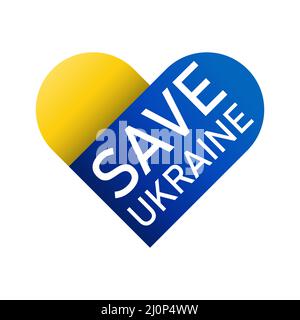 Salva Ucraina. Stop War Save Ucraina. Pregate per la pace in Ucraina. Illustrazione Vettoriale