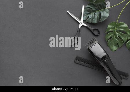 Spazio per la copia del rifinitore per capelli a forbice . Alta qualità e risoluzione bellissimo concetto di foto Foto Stock