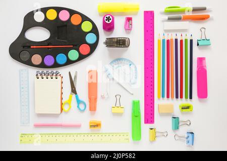 Impostare varie cancelleria . Alta qualità e risoluzione bellissimo concetto di foto Foto Stock