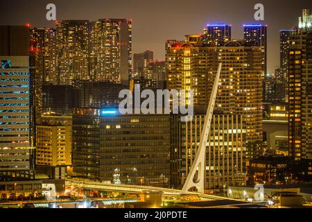 Vista notturna di Tokyo vista da Odaiba, Tokyo Foto Stock