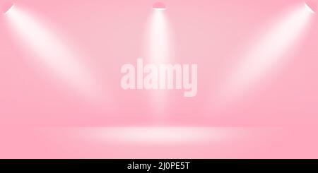 3d mockup con sfondo pastello rosa per il design promozionale. Presentazione del display del prodotto. Stand mostra prodotto cosmetico. Sfondo scena astratto Illustrazione Vettoriale