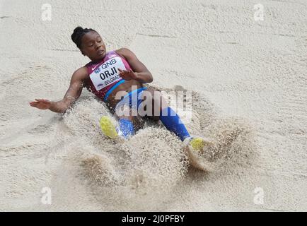 Belgrade,SRB, 19 Mar 2022 Keturah Orji (USA) visto in azione durante i Campionati mondiali indoor di Belgrado allo Stark Stadium di Belgrado Serbia il 19 2022 marzo Graham Glendinning /Alamy Live News Foto Stock