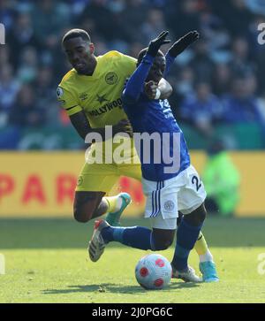 IVAN TONEY, NAMPALYS MENDY, LEICESTER CITY FC V BRENFORD FC, 2022 Foto Stock
