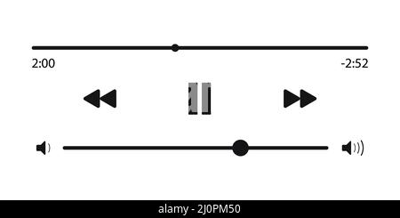 lettore di musica multimediale con icone in vector. Illustrazione Vettoriale