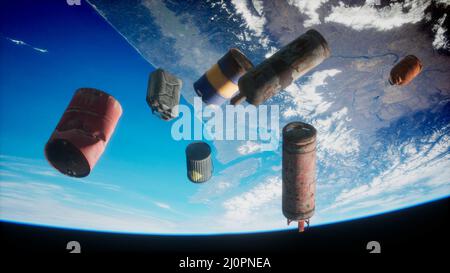 Inquinamento dell'atmosfera del pianeta Terra e spazio Foto Stock