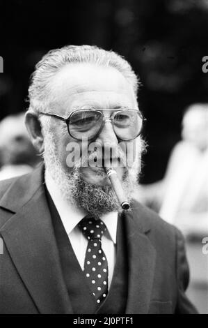 Ramon Castro, fratello del famoso Fidel Castro (che all'epoca era presidente di Cuba). Ramon è raffigurato, in occasione di un ricevimento presso l'Ambasciata di Cuba. 8 Luglio 1984 Foto Stock