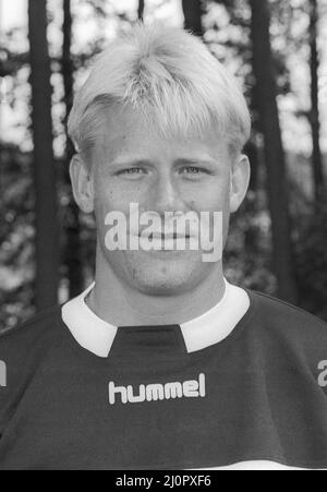 PETER SCHMEICHEL football Manchester United e in Danimarca nationalteam al campionato europeo in Svezia 1992 Foto Stock