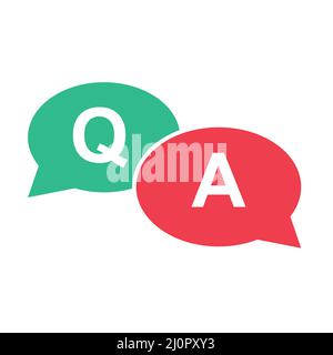 FAQ, icona vettoriale delle domande frequenti. Informazioni simbolo bolla vocale, messaggio di aiuto . Illustrazione Vettoriale