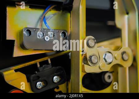 Meccanismo di apertura e chiusura della porta dell'ascensore all'esposizione Foto Stock