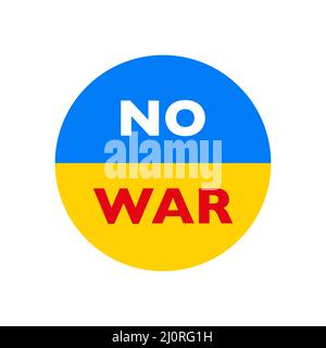 Bandiera Ucraina. Stop War simbolo. Icona bandiera circolare Ucraina nazionale Illustrazione Vettoriale
