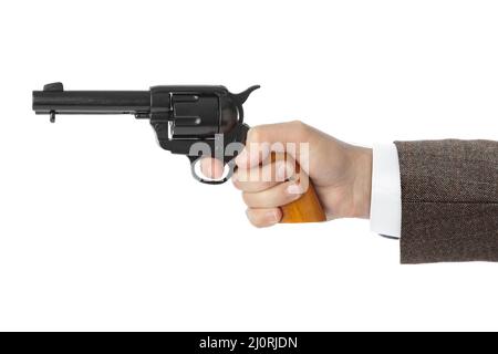 Mano con revolver Foto Stock