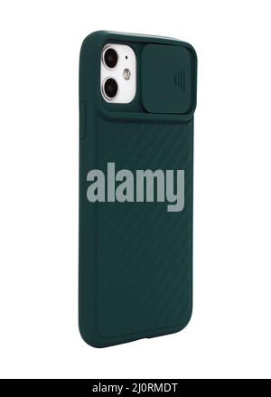 custodia in silicone per telefono isolato su sfondo bianco Foto Stock