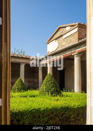 Casa del Menandro giardino peristilio, Pompei, Italia Foto Stock
