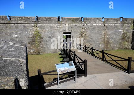 L'ingresso principale del Castillo De San Marcos National Monument.St.Augustine.Florida.USA Foto Stock