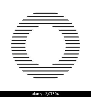 Elemento del cerchio lineare astratto. Linee di forma circolare. Vettore isolato su bianco. Illustrazione Vettoriale