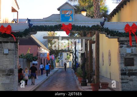 Aviles Street la strada più antica della nazione nella Città Vecchia di St.Augustine.Florida.USA Foto Stock