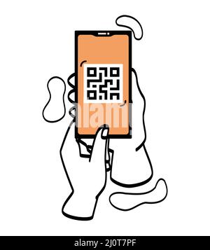 Mani tenendo il telefono cellulare Illustrazione Vettoriale