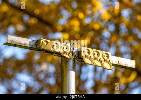 Le prese di corrente con supporto esterno Foto Stock