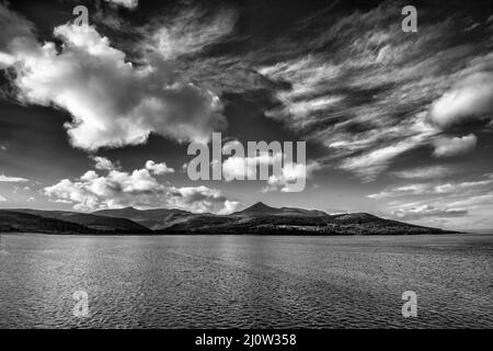 Arran dal nuovo molo di Brodick Foto Stock