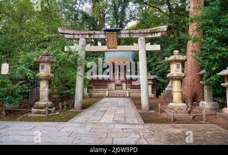 Ayako Tenmangu small shrine on the territory of Kitano Tenmangu shrine. Kyoto. Japan Stock Photo