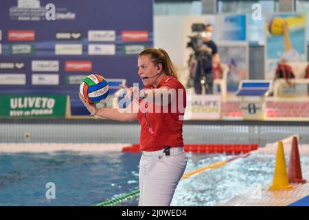 Roma, Italia. 20th Mar 2022. Arbitro in finale sei 2022 finale di UnipolSai Italy Cup tra SIS Roma e Antenore Plebiscito Padova al Polo Acquatico Ostia, 20 marzo 2022 a Roma (Foto di Roberto Bettacchi/Pacific Press) Credit: Pacific Press Media Production Corp./Alamy Live News Foto Stock