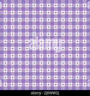 Motivo di sfondo a quadri in tartan viola punteggiato Illustrazione Vettoriale