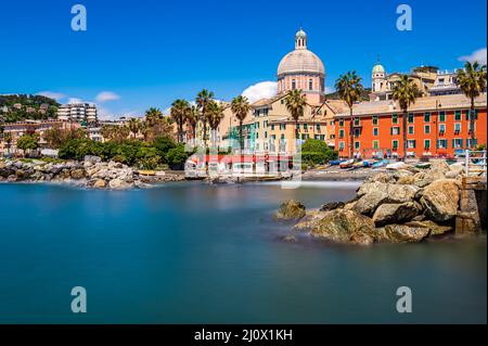 Paesaggio cittadino di Genova Pegli Foto Stock