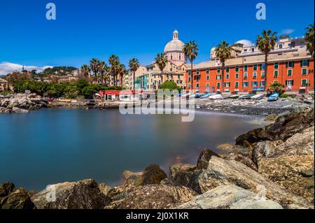 Paesaggio cittadino di Genova Pegli Foto Stock