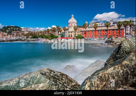 Paesaggio cittadino di Genova Pegli Foto Stock