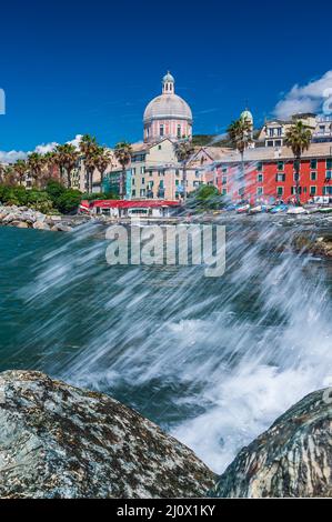 Paesaggio cittadino di Genova Pegli Foto Stock