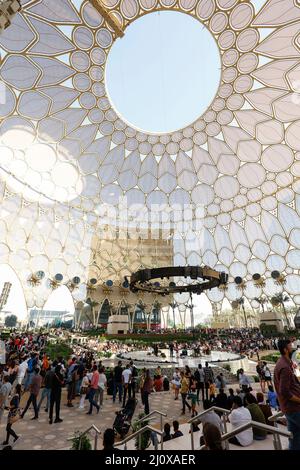 The Dome, al Wasl Plaza all'EXPO 2020 Dubai, UAE Travel - EXPO 2020 - - EXPO 2020 - Dubai - Emirati Arabi Uniti - 20 Febbraio 2022. Foto Stock