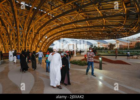 Padiglione Terra Sustainability all'EXPO 2020 Dubai, Emirati Arabi Uniti Foto Stock