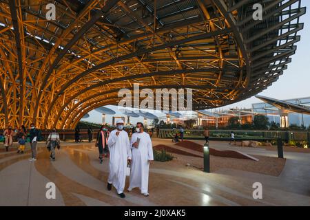 Padiglione Terra Sustainability all'EXPO 2020 Dubai, Emirati Arabi Uniti Foto Stock