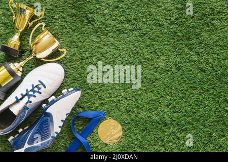 Calcio sfondo erba con diritto d'autore. Concetto di foto di alta qualità Foto Stock