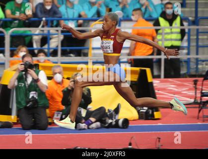 Yulimar ROJAS di Vénézuela Final Triple Jump Donne durante i Campionati mondiali di atletica indoor 2022 il 19 marzo 2022 alla Stark Arena di Belgrado, Serbia. Foto di Laurent Lairys/ABACAPRESS.COM Foto Stock