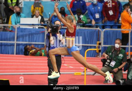 Yulimar ROJAS di Vénézuela Final Triple Jump Donne durante i Campionati mondiali di atletica indoor 2022 il 19 marzo 2022 alla Stark Arena di Belgrado, Serbia. Foto di Laurent Lairys/ABACAPRESS.COM Foto Stock
