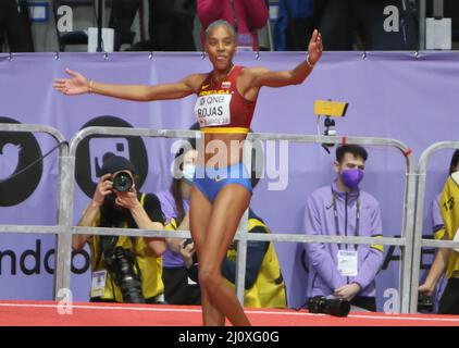 Yulimar ROJAS di Vénézuela Final Triple Jump Donne durante i Campionati mondiali di atletica indoor 2022 il 19 marzo 2022 alla Stark Arena di Belgrado, Serbia. Foto di Laurent Lairys/ABACAPRESS.COM Foto Stock