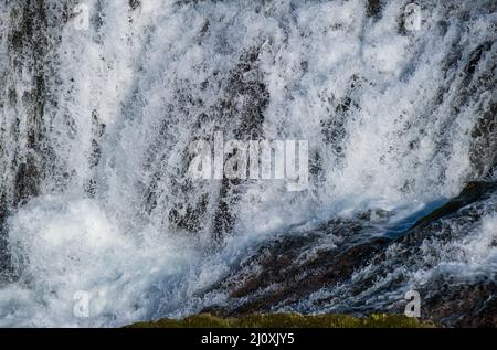 Picturesque waterfall Fosstorfufoss autumn view, southwest Iceland. Stock Photo