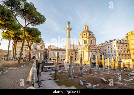 Visualizza sul Foro Romano di Roma, Italia Foto Stock