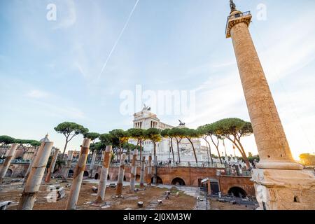 Visualizza sul Foro Romano di Roma, Italia Foto Stock