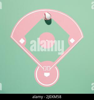 Campo da baseball con vista dall'alto Foto Stock