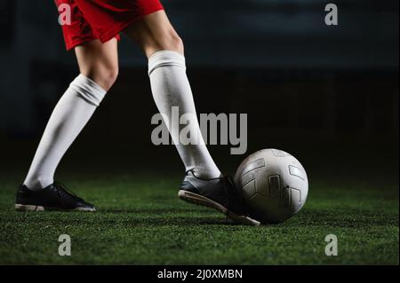 Calcio femminile calciatore palla close u. Foto di alta qualità Foto Stock