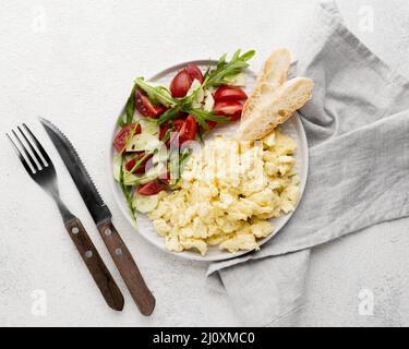 Scrambled eggs plate. High quality photo Stock Photo