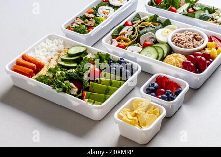 Frutta di verdure di pesce ad angolo alto. Concetto di foto di alta qualità Foto Stock