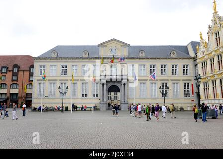 Piazza Burg a Bruges, Belgio. Foto Stock